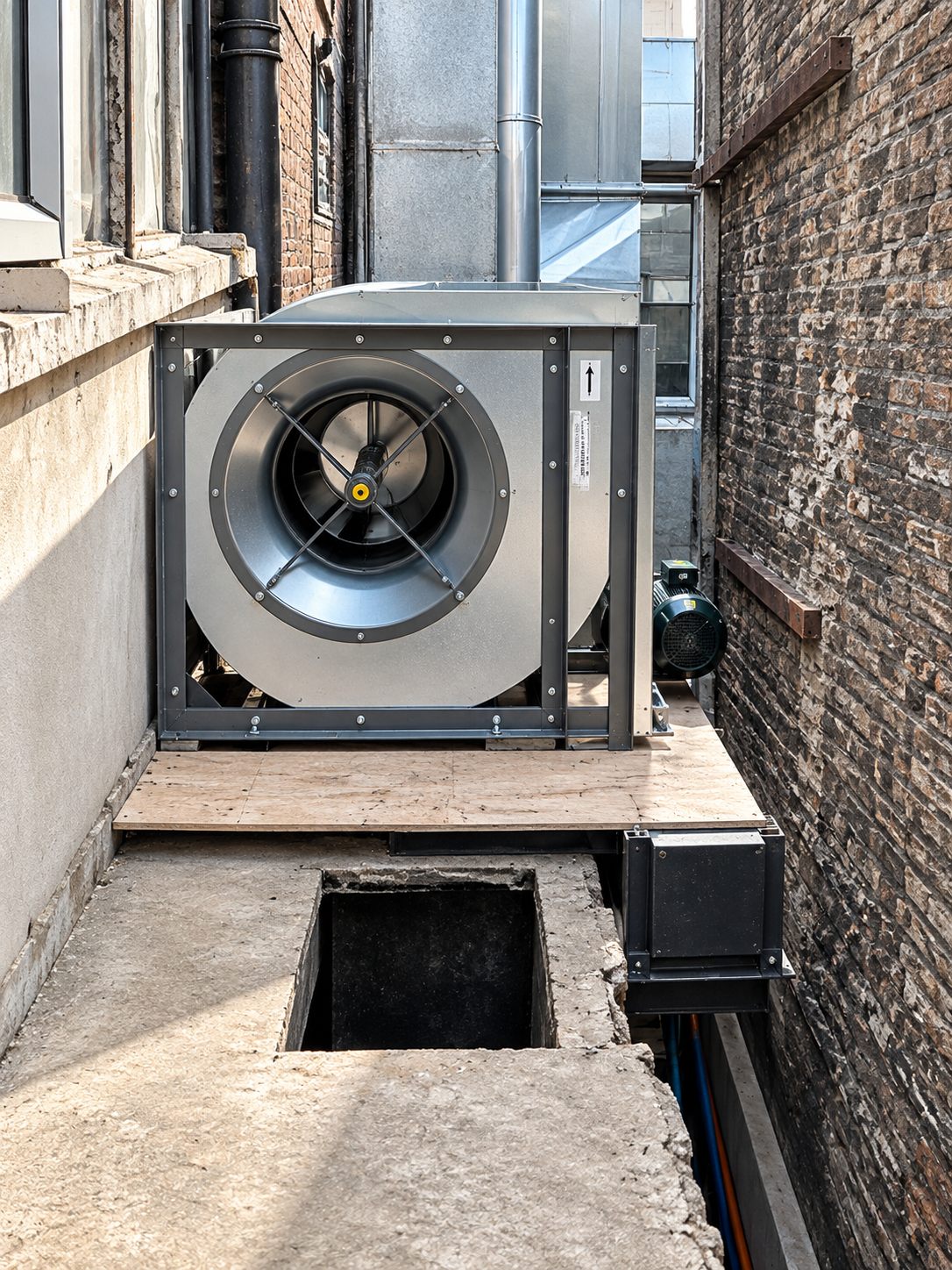 Ventilador centrífugo industrial con motor